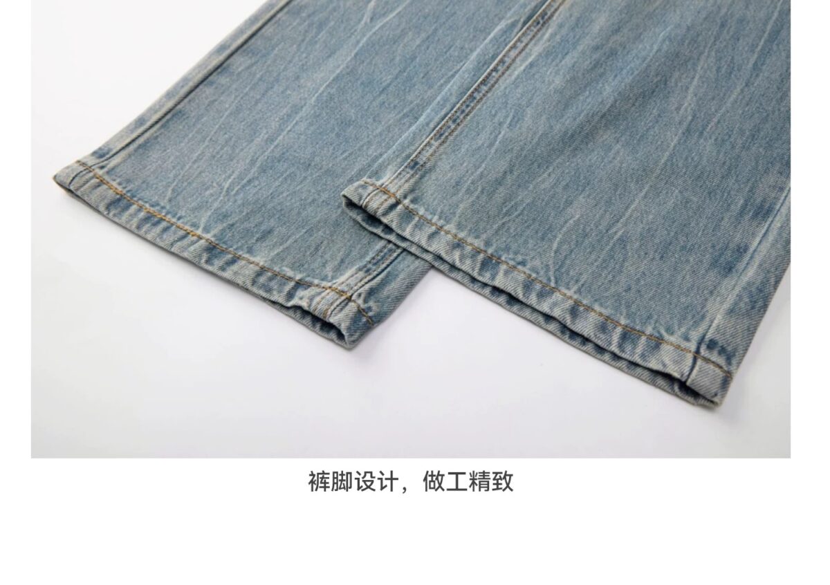 2025春夏新款天絲牛仔褲男夏薄款高腰顯瘦垂墜感淺色窄版闊腿褲子：圖片 24